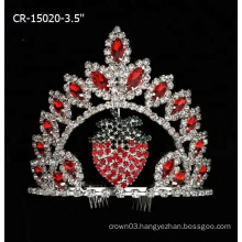 Wholesale Red Rhinestone Strawberry Flower Crown Tiara